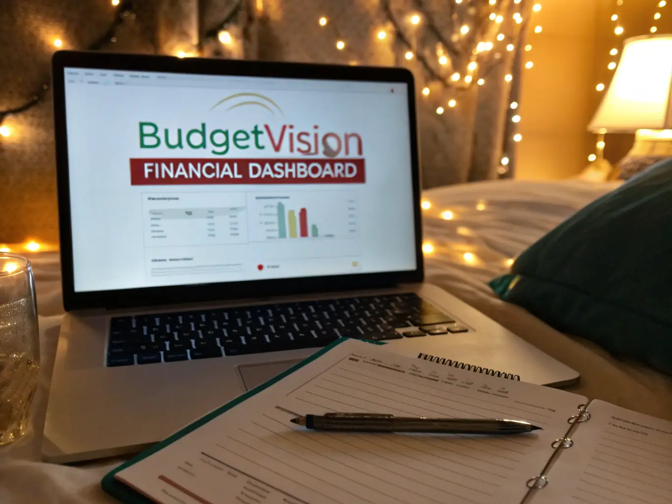Screenshot of an interactive budgeting dashboard showing income, expenses, and savings goals, tailored for a young professional in India.